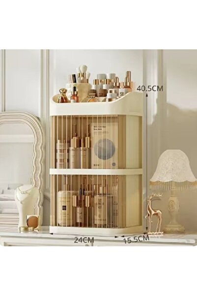 Choice صندوق تخزين مستحضرات التجميل بثلاث طبقات، سعة كبيرة، رف تخزين منتجات ا...