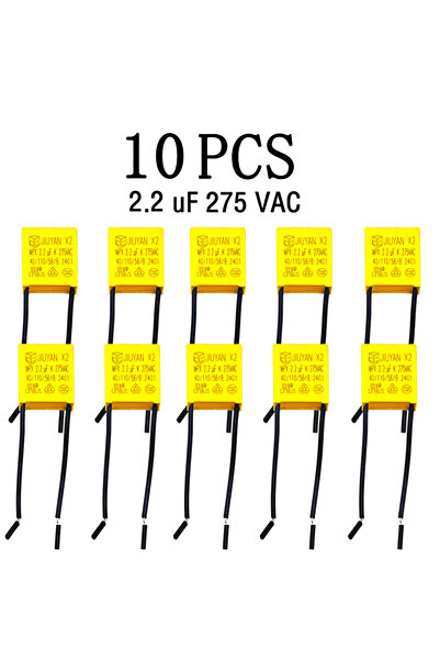 Choice1 10 مكثفات أمان 2.2 ميكروفاراد × 2، 275 فولت تيار متردد، غشاء بولي برو...
