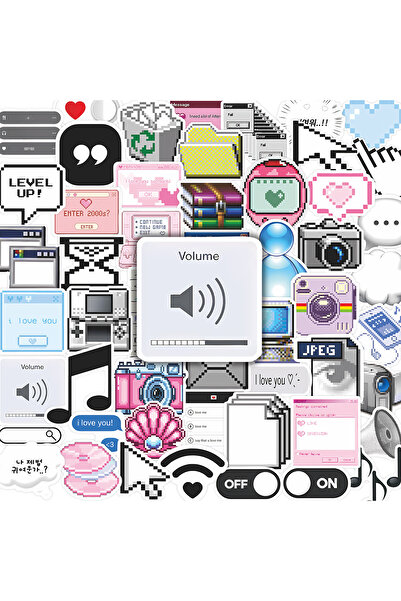 Choice ٥٢ قطعة من ملصقات رموز تعبيرية مضحكة للبرمجة والإنترنت، ملصقات بكسل لل...