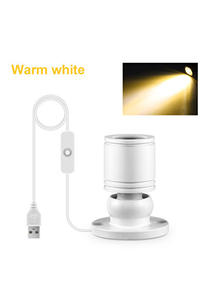 Choice مصباح كشاف صغير دوار أبيض دافئ اللون، بقوة 1 واط، مزود بمصباح LED صغير...