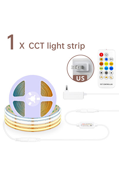 Choice 2M LED US Adapter Set 10M 5M CCT 2700K-6500K Dimmable COB LED Strip Li...