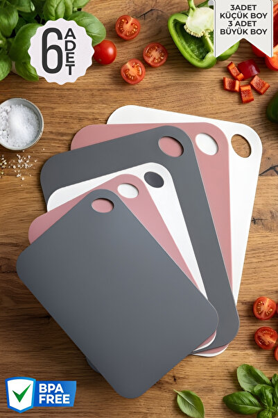 Nandy Home 6-Piece Cutting Board Set - Small to Large Sizes - 3 Colors Cuttin...