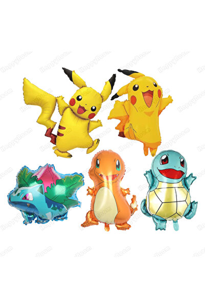 Miniso خمس قطع أخرى من بالونات بوكيمون لتزيين حفلات أعياد ميلاد الأطفال، تتضم...