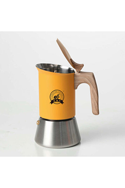 Choice 4cups 4/6 Stainless Steel Moka Pot, Matte Yellow, Nordic Style. Home/O...