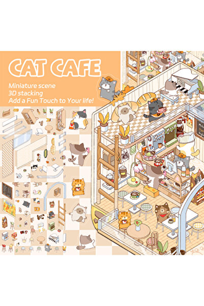 Choice قطعتان من ملصقات "عالم متفجر إبداعي" لمقهى قطط، ملصقات مناظر طبيعية، أ...