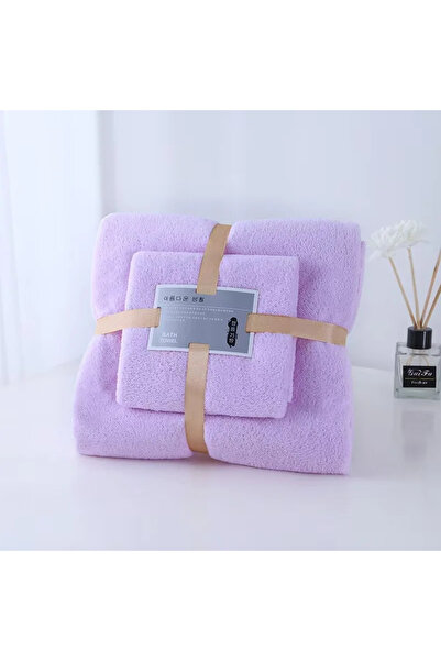 Choice مجموعة مناشف حمام من قطعتين باللون الأرجواني، فائقة النعومة وعالية الا...