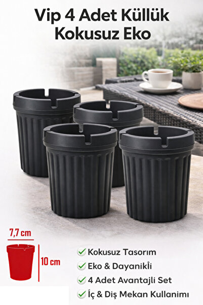 Vip Home Concept Bezmirisna tvrda plastična pepeljara za automobil 4 kom ECO