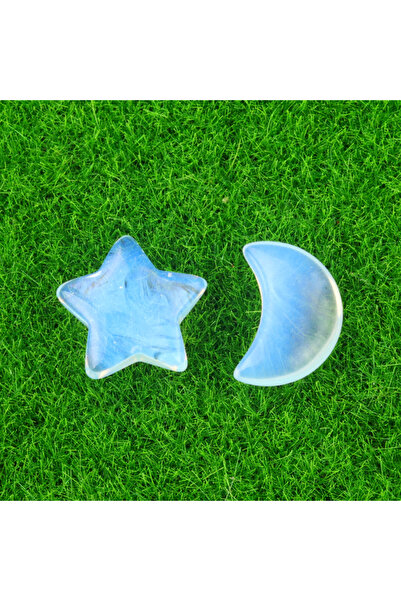 Choice زوج من أحجار الأوبال شبه الكريمة الطبيعية على شكل نجمة (20×20 مم) وقمر...