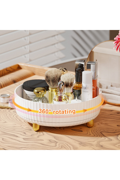 Choice 1 WHITE 1pc Large Capacity 360-Degree Rotating Makeup & Perfume Organi...