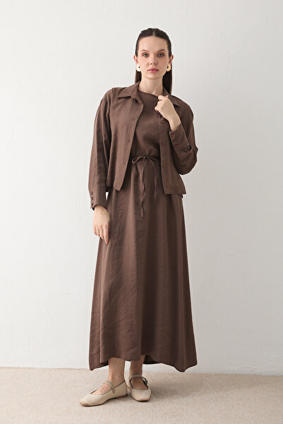 Melike Tatar Modal Shirt Dress Set 32-2600