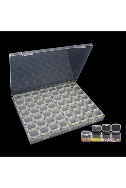 Choice صندوق تخزين بلاستيكي قابل للتعديل بـ 56 شبكة (28/56 خانة) مع ملصق تعري...