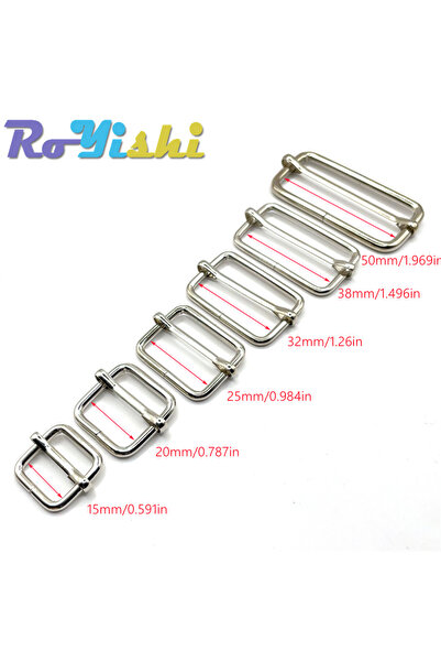 Choice1 حزام بعرض 25 مم، 10 قطع/عبوة، مشابك معدنية فضية ثلاثية الانزلاق، مشاب...