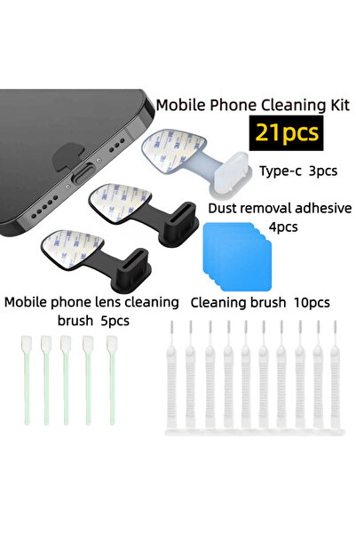 Choice Cleaning Set 21pcs 21 Pcs USB C Dust Plug With Cleaning Brush Anti Dus...