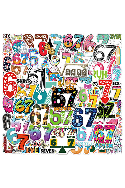 Choice ملصقات مرحة متعددة الألوان، 50 قطعة، تحمل الرقم 67، ملصقات يمكنك صنعها...