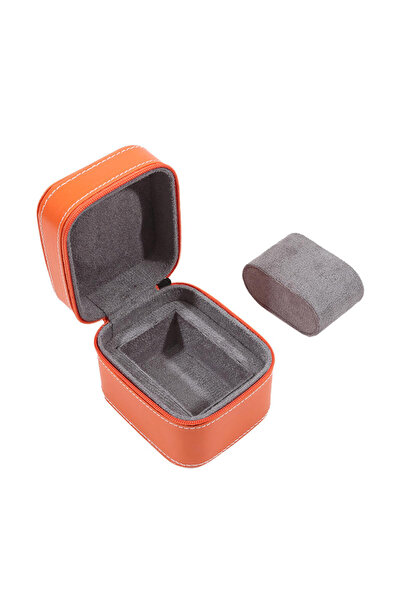 Choice Orange 1/2Pcs Single Watch Case PU Watch Travel Case With Removable Cu...