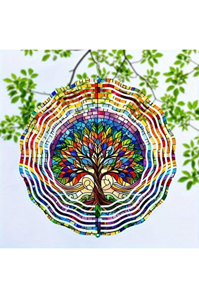 Choice Vivid Tree of Life Spinner - 3D Stainless Steel Wind Sculpture with Co...