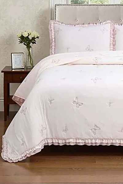 eco concept Ruffled Butterfly Single Bedspread, Reversible Bedspread, Casual ...