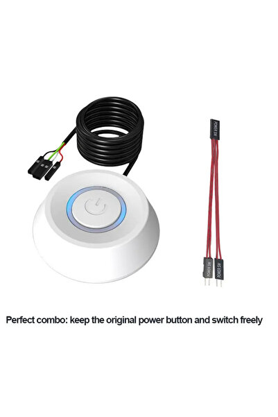 Choice مفتاح تشغيل/إيقاف خارجي للكمبيوتر المكتبي، أبيض، نمط B، بطول 1.8 متر، ...