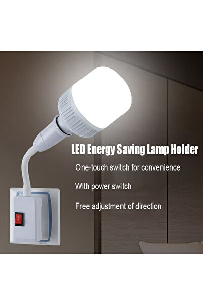 Choice حامل مصباح بمقبس أوروبي E27، حامل لمبة إضاءة مع مفتاح، مصباح طاولة LED...