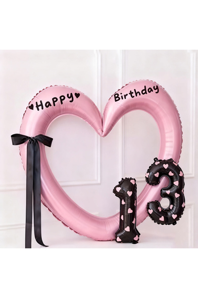 Choice بالونات على شكل قلب مجوف مقاس 40 بوصة، بالونات أرقام من 11 إلى 18 يمكن...