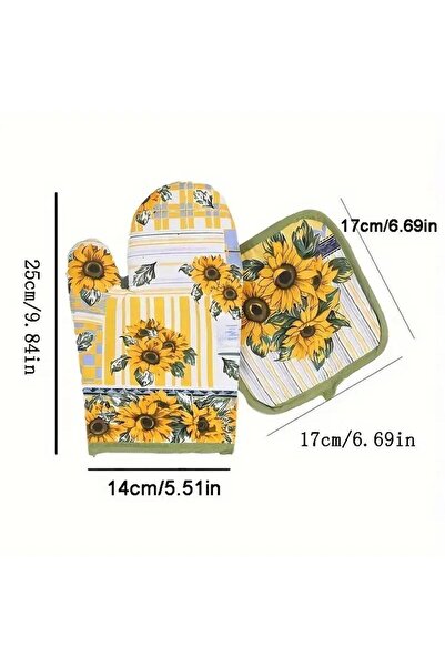 Choice قفازات فرن مقاس واحد، قطعتان، ملحقات مطبخ للخبز والطبخ، قفازات مضادة ل...