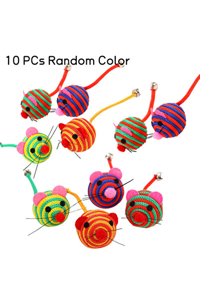 Choice 10 قطع من ألعاب القطط المصنوعة من النايلون على شكل فأر، لعبة تفاعلية ل...