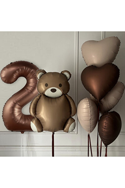 Choice 32inch 2 7pcs Cute Brown Bear Balloons 32 Inch Number 0-9 Years Old Ba...