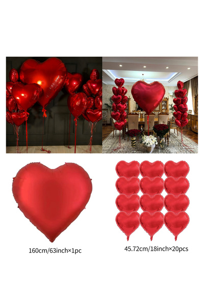 Choice Other set Oversize 63 inch red aluminum foil balloons and 18 inch love...