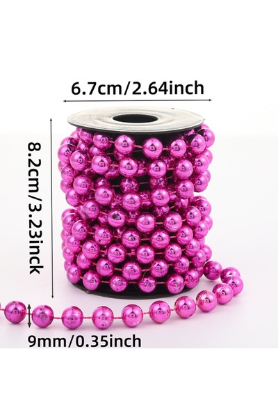 Choice مجموعة واحدة من خرز عيد الميلاد الإبداعي الوردي مقاس 9 مم، سلاسل زينة،...