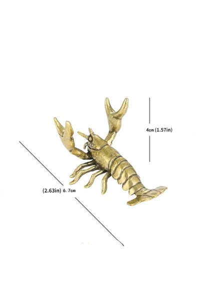 Choice A Solid Brass Crayfish Ornament Vintage Animal Pen Holder Desktop Deco...