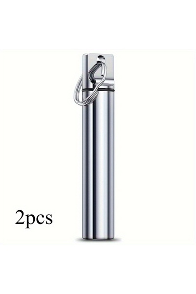 Choice Silvery 2pcs Portable Toothpicks Holder, Toothpicks Pocket Case with K...