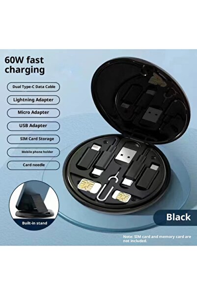 Choice Black Without Mirror 60W Multi 4-in-1 Fast Charging Data Cable Type-C ...