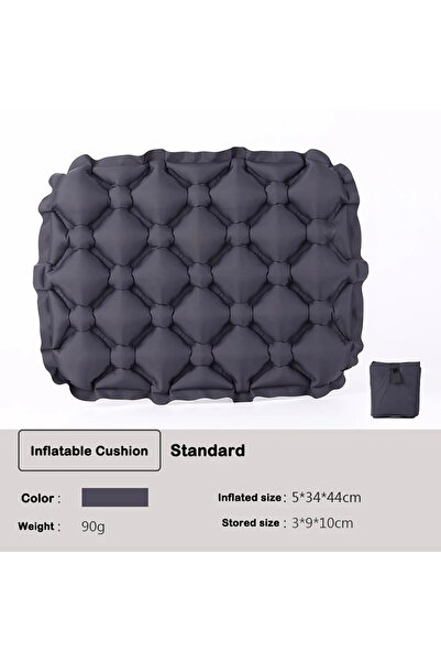 Choice Black Gray Portable Inflatable Seat Cushion Lightweight Travel Air Sit...