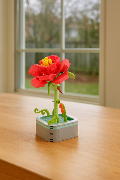 DOSTOYS 114 Parça Şakayık Çiçeği Yapım Seti Gerçekçi ve Dekoratif Yapı Oyuncağı