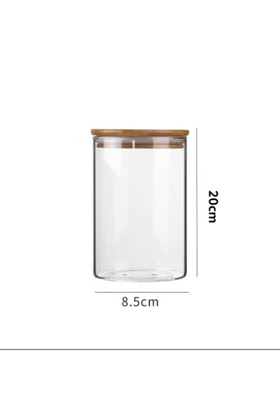 Choice 1000ml Wood Lid Transparent Glass Food Storage Jars Kitchen Storage Bo...