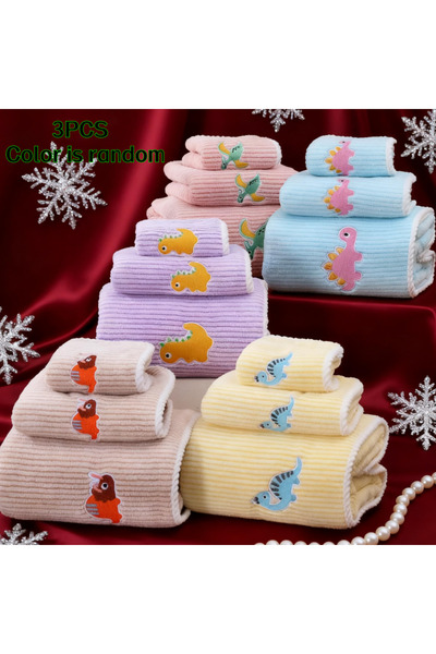 Choice 3 قطع مناشف بنقشات حيوانات، طقم مناشف من الصوف المرجاني، لطيفة، ناعمة،...