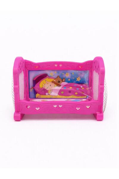 NASYONEL TOYS Oyuncak Bebek Yatağı / Mini Beşik – Fileli, Pembe (Oyuncak Beşi...