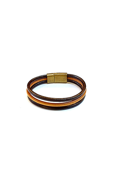 HER ŞEY NOTA www.herseynota.com Minimal Multi Brown Genuine Leather Men's Bra...