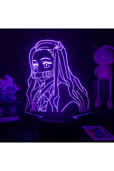 Miniso 7 Color No Remote 02 Manga 3d Light Kimetsu No Yaiba for Bedroom Decor...