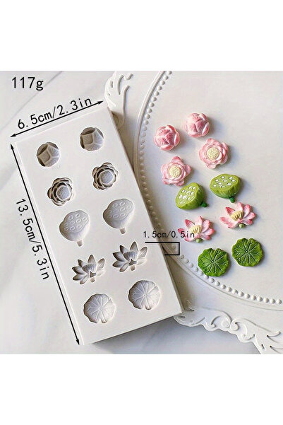 Choice style 1 1pc, Lotus Chocolate Mold, Flowers Leaves Shaped Silicone Mold...