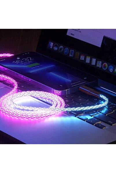 Choice كابل USB من النوع C للشحن السريع متعدد الألوان RGB بطول 1 متر، بقدرة 6...