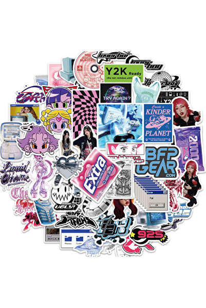 Choice 53PCS 53PCS Y2K Girls VSCO 90s Harajuku Style Vintage Stickers Cute Ae...