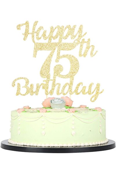 Choice Gold 1pc 75th birthday cake topper for happy birthday, Happy birthday ...