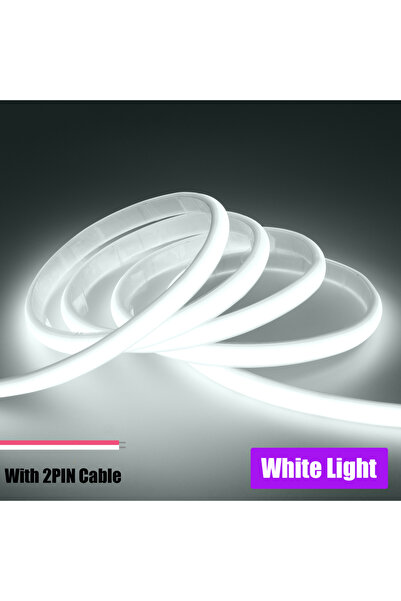Choice شريط إضاءة أبيض بطول مترين، يعمل بجهد 12 فولت تيار مستمر، مزود بموصل ث...