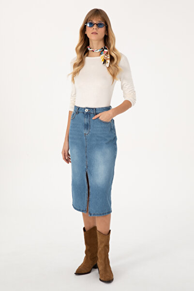 U.S. Polo Assn. Women's Blue Jean Skirt 50309424-Dn0022