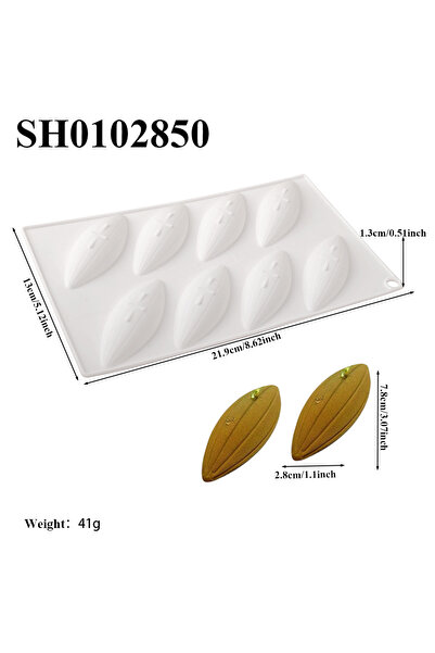 Choice SH0102850 6 Cavity Cocoa Bean Shell Mousse Cake Silicone Mold Chocolat...