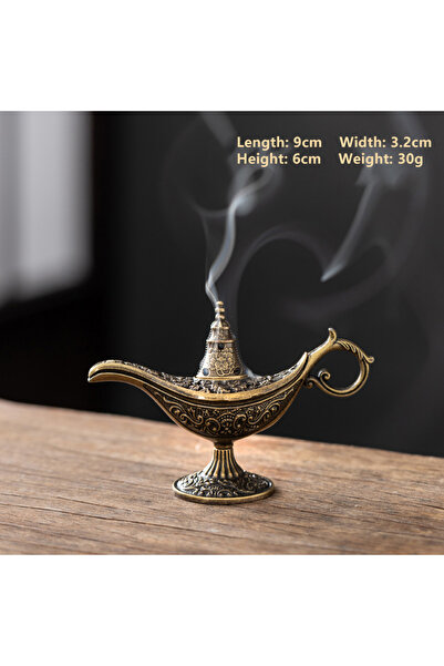 JETTING S Arabic Incense Burner Antique Style Lamp Metal Incense Burner Scent...