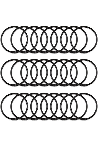 Choice مجموعة من 24 حلقة معدنية سوداء متعددة الاستخدامات لتزيين ستائر الحمام،...