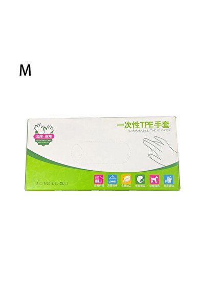 Choice Medium 100Pcs Latex Free Gloves TPE Disposable Gloves Transparent Non-...