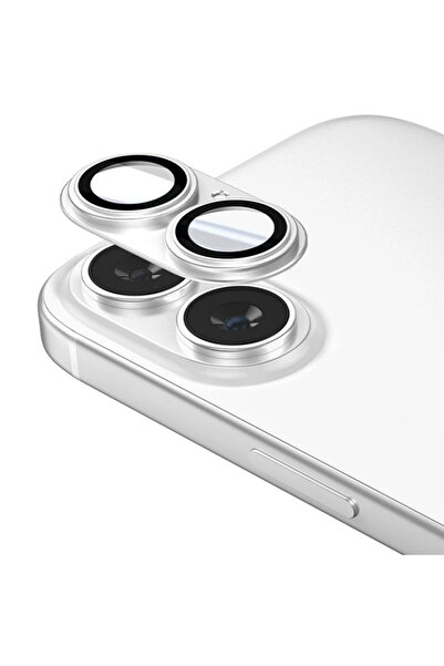 Choice14 For iP 16 16Plus Silver Metal Camera Glass For IPhone 16 Plus Metal ...